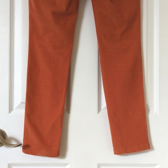 Pilcro Anthropologie Serif Pinwale Corduroy Mid Rise Skinny Pants Orange 27 - Picture 6 of 15
